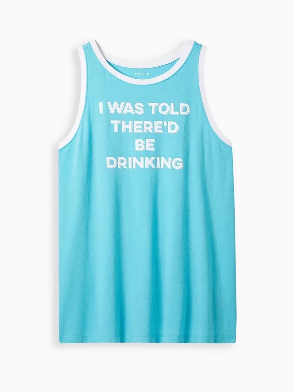 NWT Torrid Classic Fit Vintage Style Drinking Tank Top Light Blue Size 5X 26/28